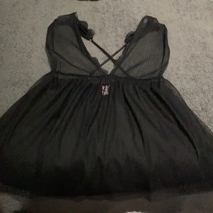 VS black sheer polyester lingerie